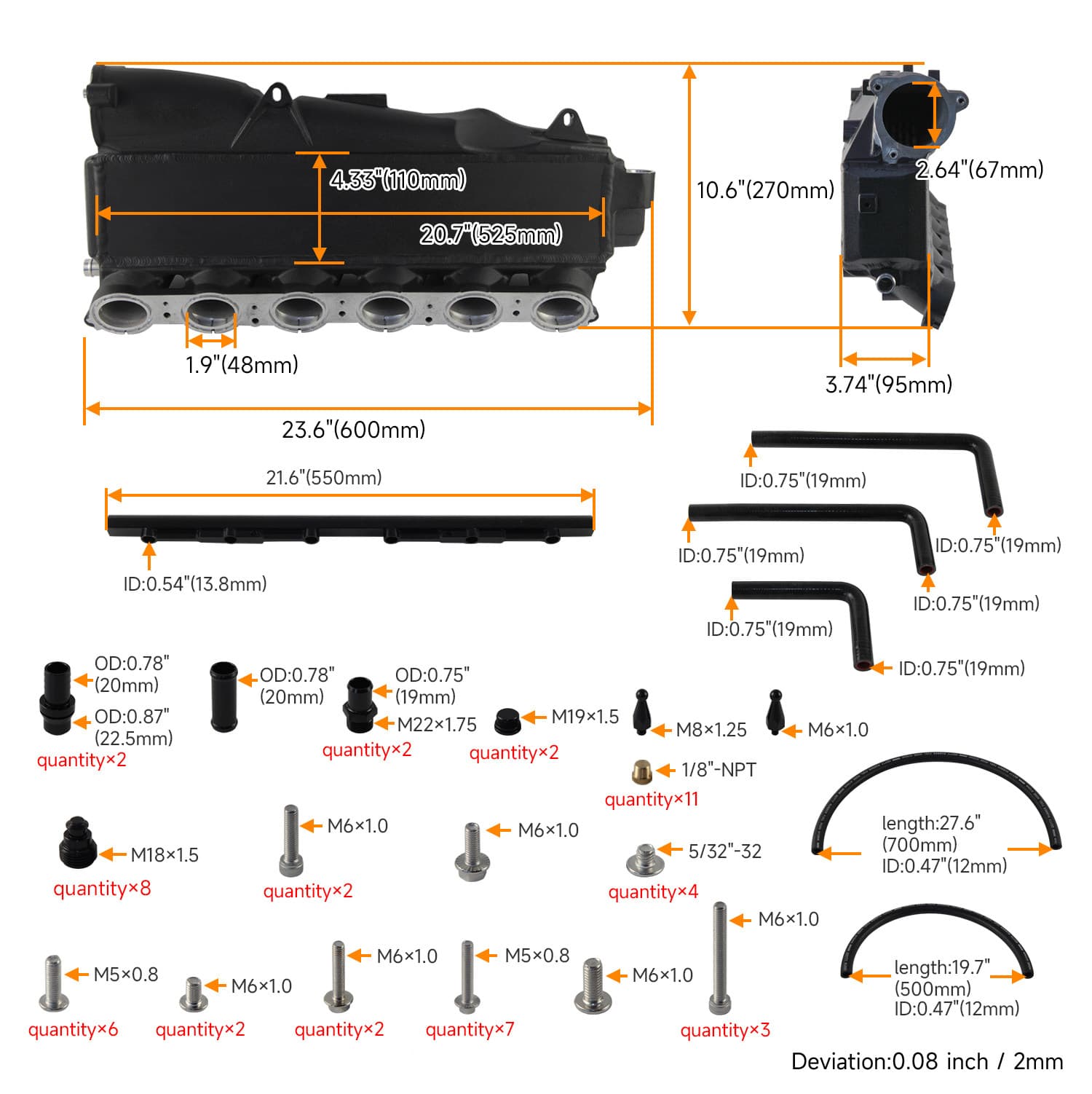B58Gen2 High Performance Enlarged Cooling Radiator Manifold - 3